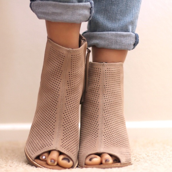 toms peep toe booties